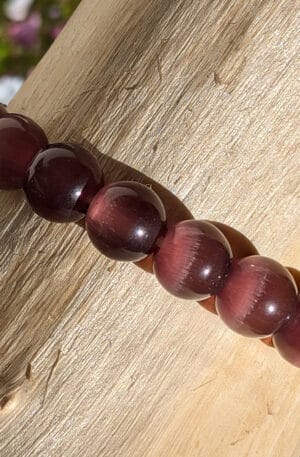 kattenoog armband paars 8 mm