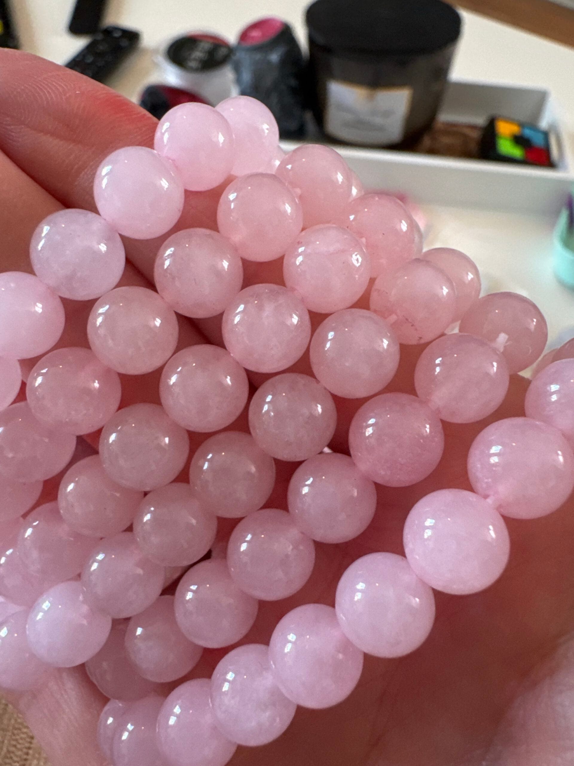 Rozenkwarts armband 8 mm - Afbeelding 3