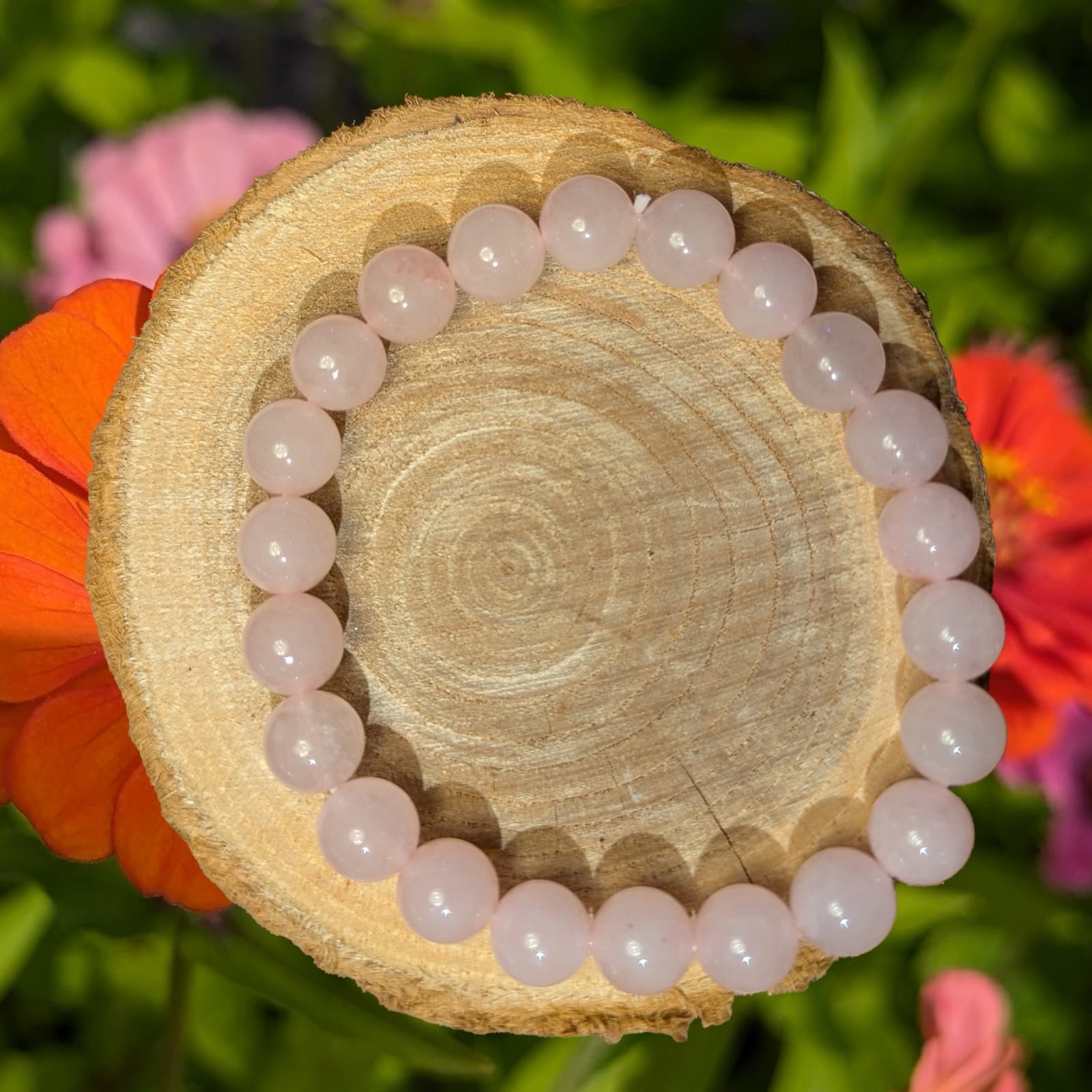 Rozenkwarts armband 8 mm - Afbeelding 2