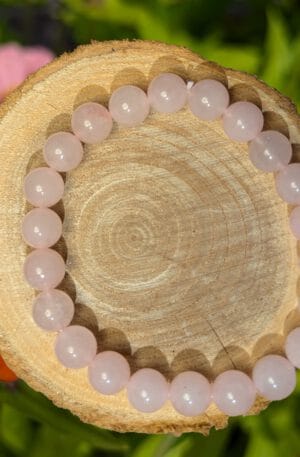 Rozenkwarts armband 8 mm