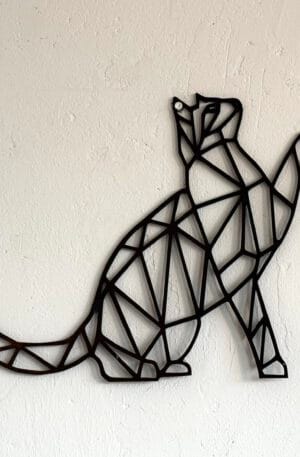 Houten wanddecoratie kat