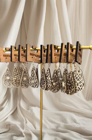 Houten oorbellen (L)