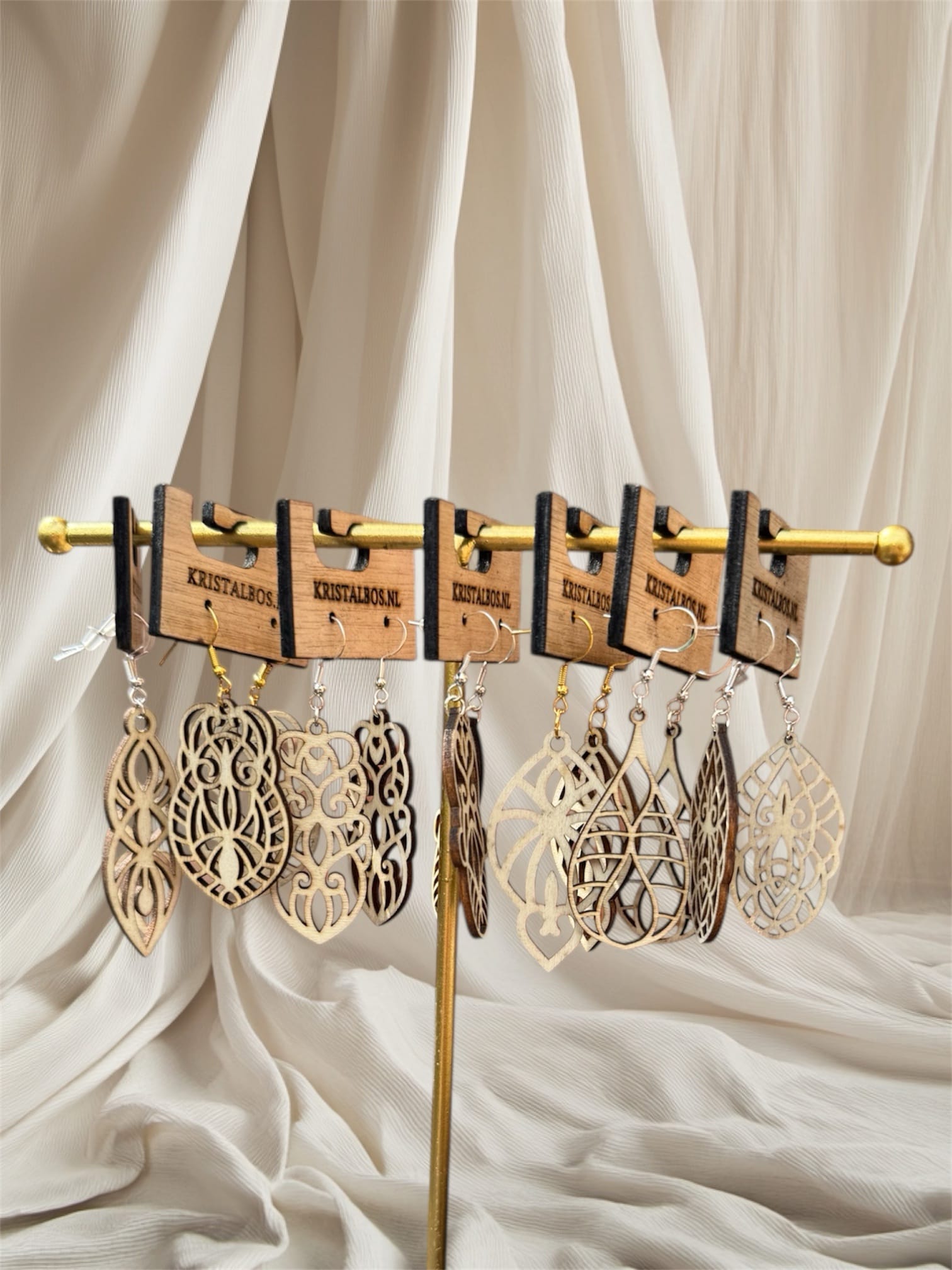 Houten oorbellen (XL)