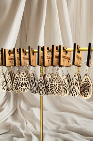 Houten oorbellen (M)