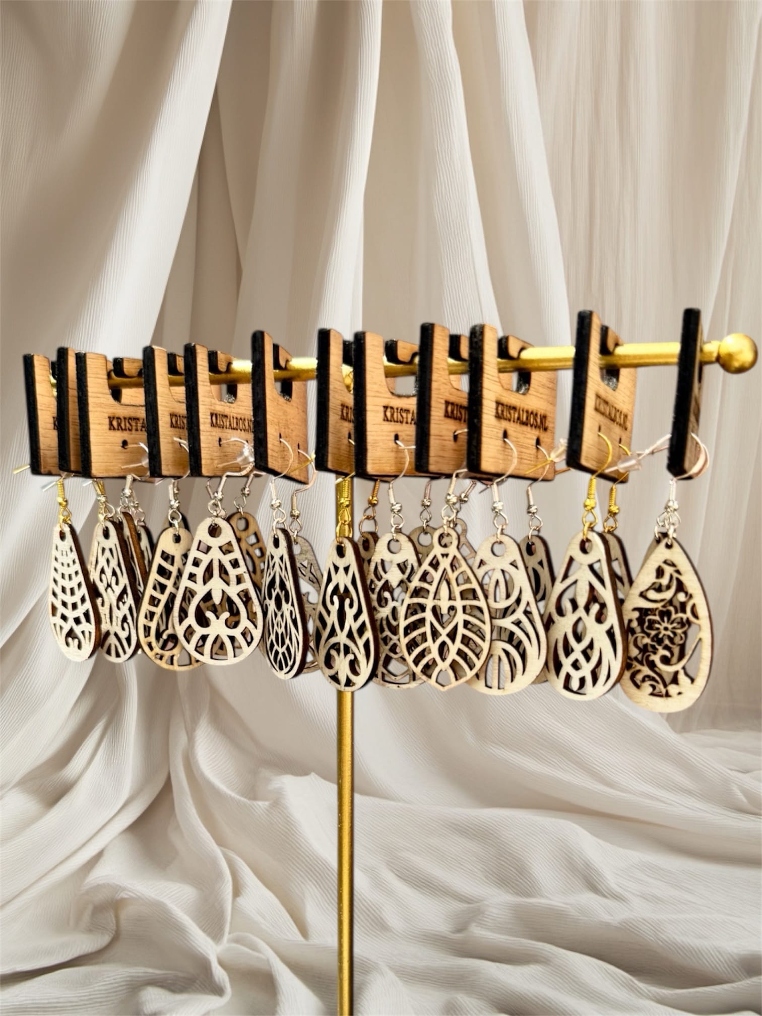 Houten oorbellen (M)