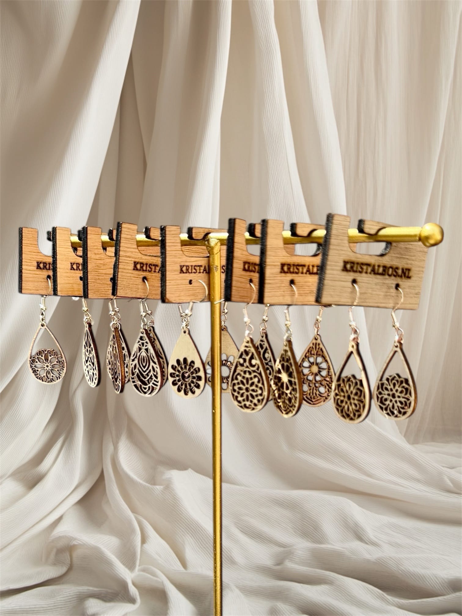 Houten oorbellen (S)