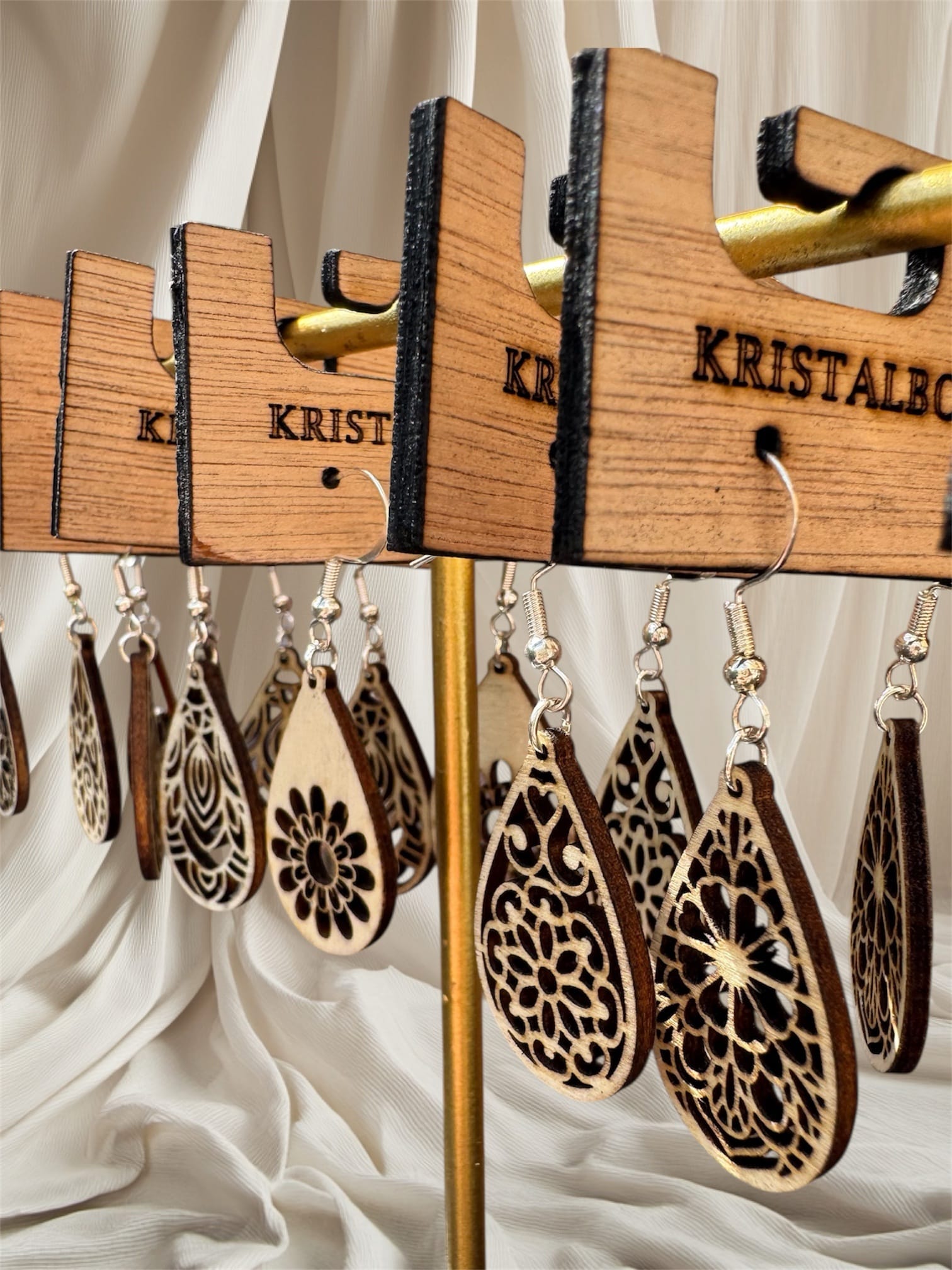 Houten oorbellen (S) - Afbeelding 2