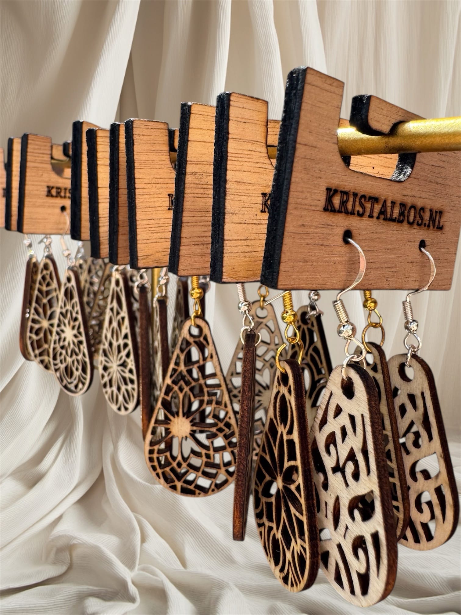 Houten oorbellen (L) - Afbeelding 2