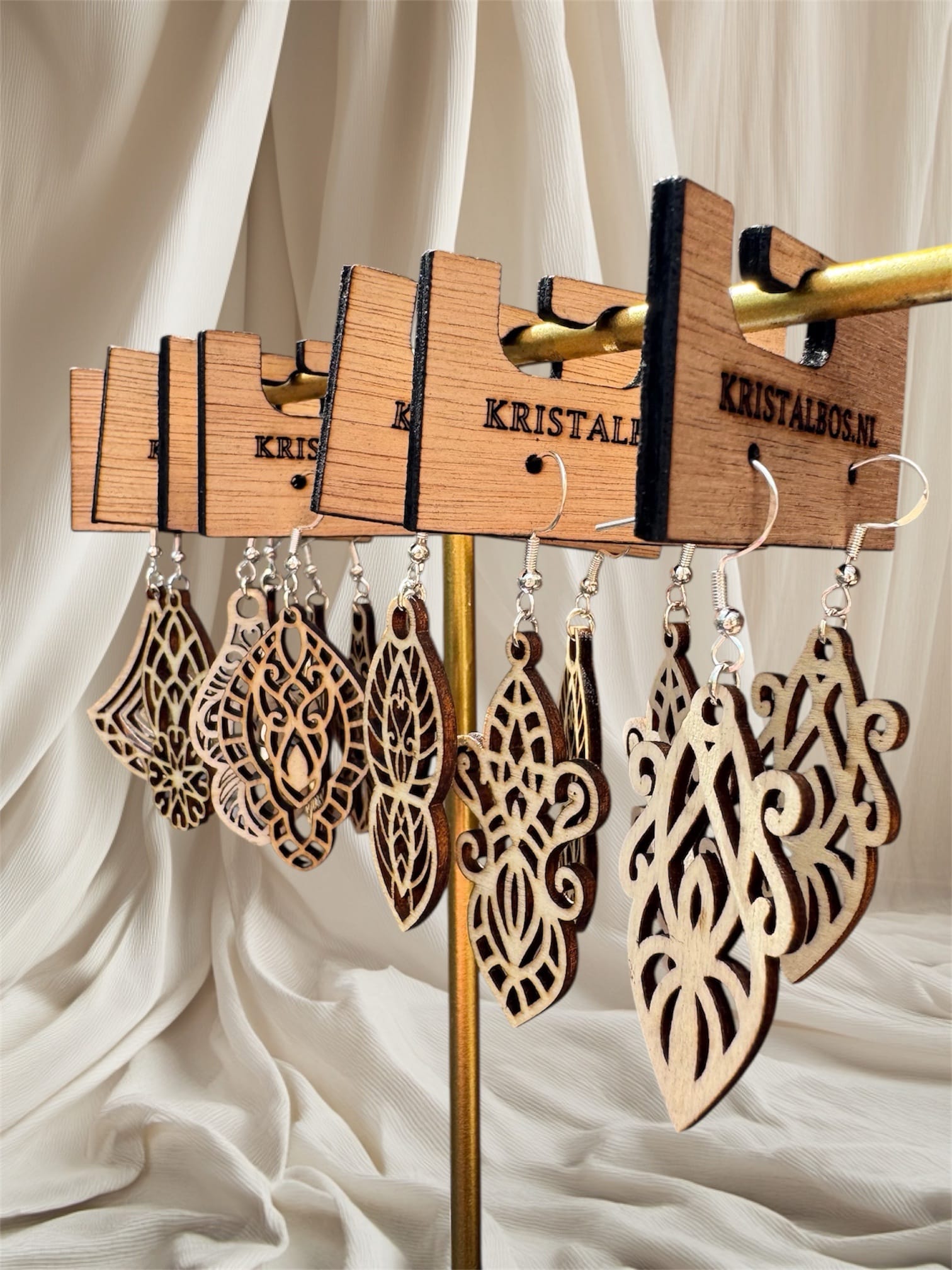 Houten oorbellen (XL) - Afbeelding 2