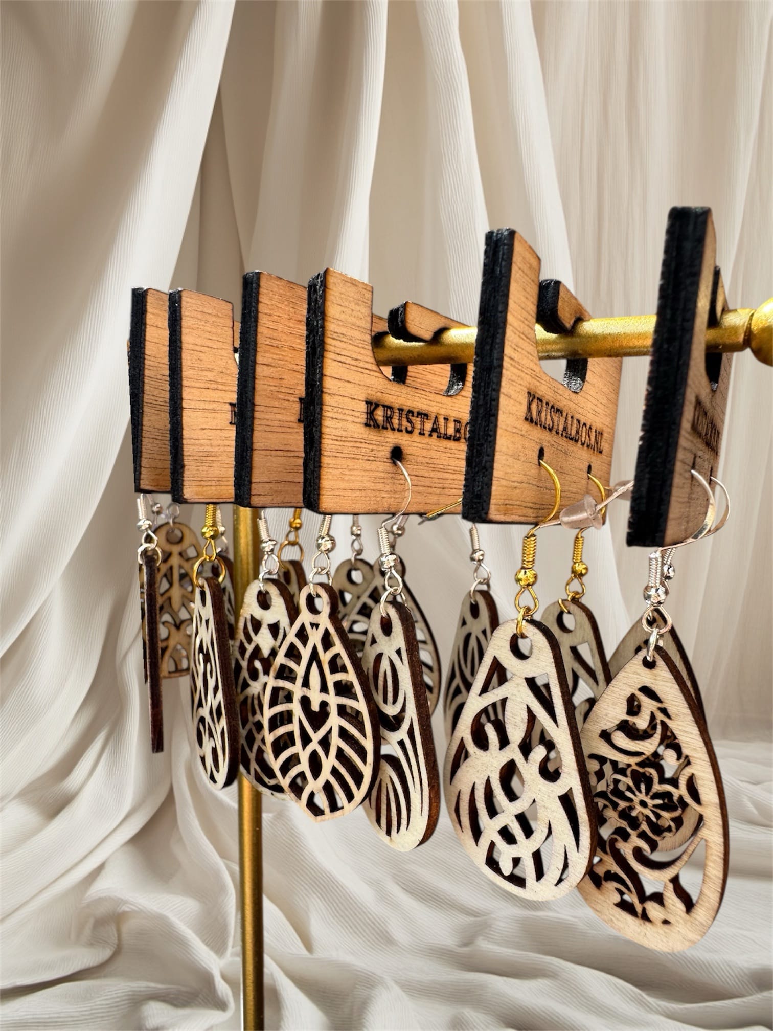 Houten oorbellen (M) - Afbeelding 2