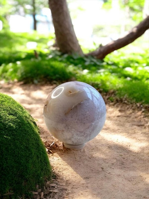 Roze Amethist Bol ( met Quarts en bloemagaat)